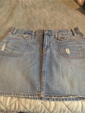 Old Navy Light Blue Ultra Low Waist Denim Skirt
